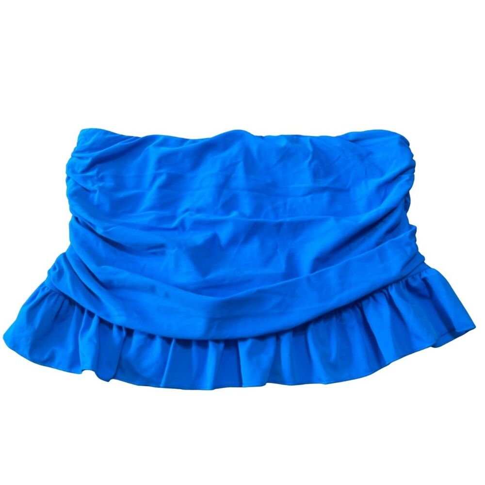 ISLAND ESCAPE Lux Ruffle Skirtini Bikini Swim Bathing Suit Bottom Aqua NWOT 10